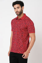 Hibiscus Red Overall Printed T-Shirt - T-Shirt - 230430458