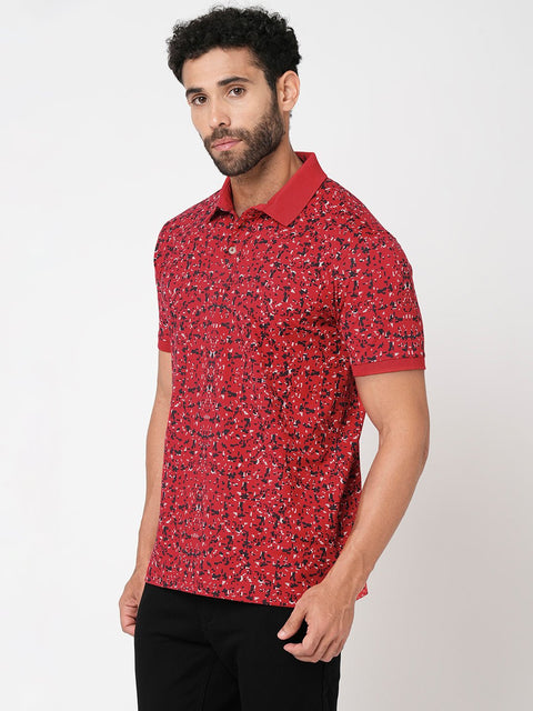 Hibiscus Red Overall Printed T-Shirt - T-Shirt - 230430458