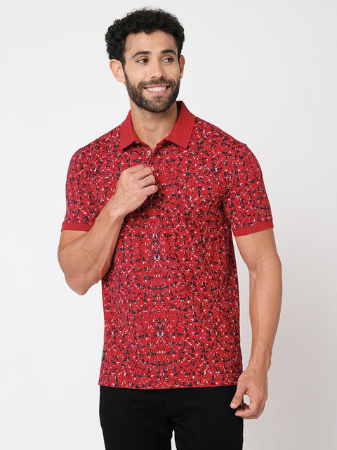 Hibiscus Red Overall Printed T-Shirt - T-Shirt - 230430458