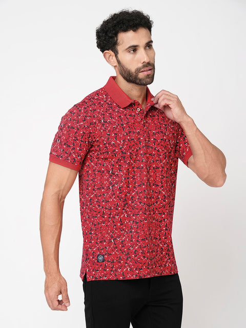 Hibiscus Red Overall Printed T-Shirt - T-Shirt - 230430458