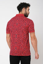 Hibiscus Red Overall Printed T-Shirt - T-Shirt - 230430458