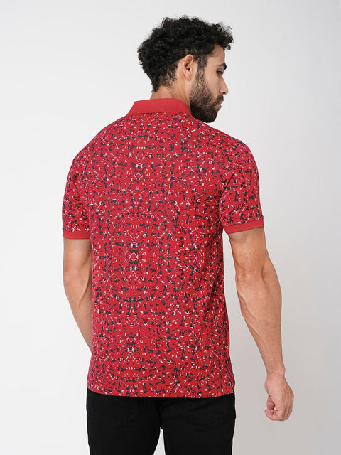 Hibiscus Red Overall Printed T-Shirt - T-Shirt - 230430458