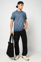 JAREX Mid Blue Round Neck T Shirt - T-Shirt - 230830760