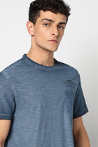 JAREX Mid Blue Round Neck T Shirt - T-Shirt - 230830760