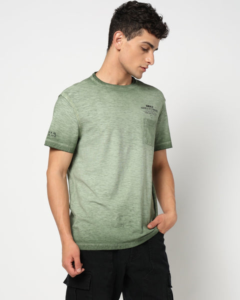 JAREX Olive Round Neck T-Shirt - T-Shirt - 230830764