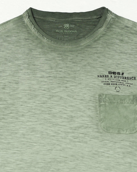 JAREX Olive Round Neck T-Shirt - T-Shirt - 230830764