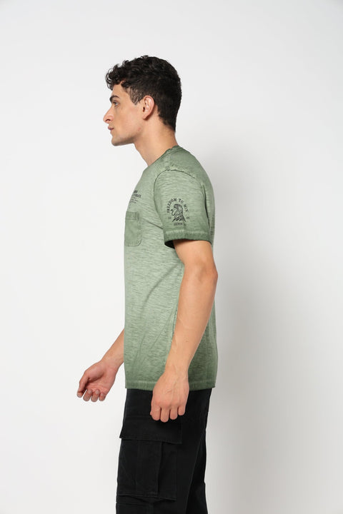 JAREX Olive Round Neck T-Shirt - T-Shirt - 230830764