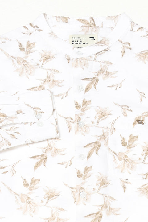 KHAKHI BOTANICAL FLORAL PRINTED SHIRT-Shirt - 250731852