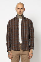 KHAKHI CHECKERED FULL SLEEVE SHIRT-Shirt - 241029504
