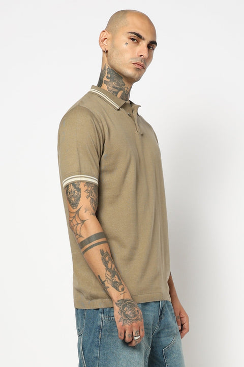 KHAKHI FLATKNIT POLO - T Shirt - 250830764
