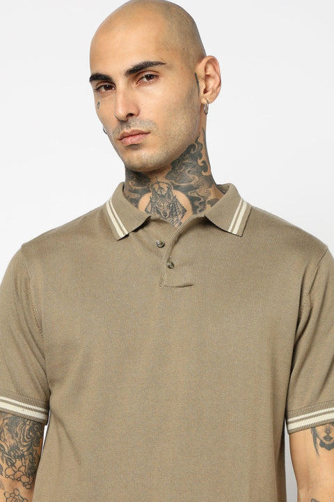 KHAKHI FLATKNIT POLO - T Shirt - 250830764