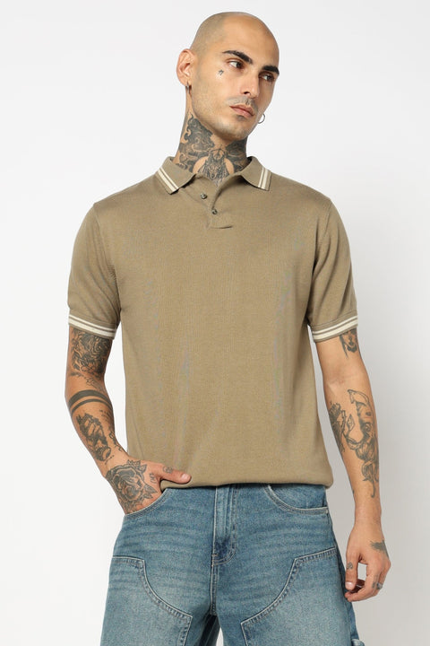 KHAKHI FLATKNIT POLO - T Shirt - 250830764