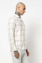 KHAKHI GLEN CHCEKERD LINEN SHIRT-Shirt - 250731797