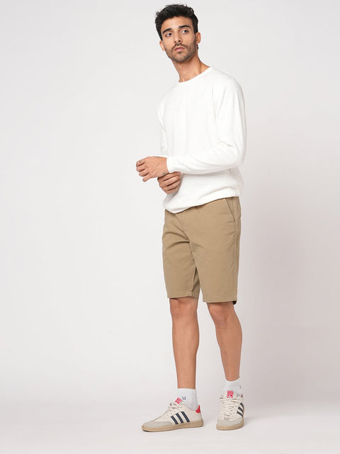 KHAKHI REGULAR FIT SHORTS - Shorts - 251050001