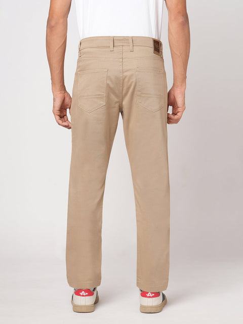 KHAKHI STAIGHT FIT DOBBY TROUSER - Trousers - 251241597