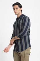 Khakhi Striped Cotton Shirt - Shirt - 240427552