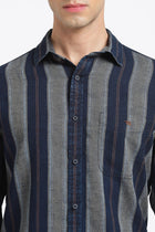 Khakhi Striped Cotton Shirt - Shirt - 240427552