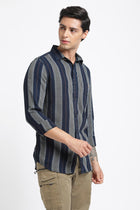 Khakhi Striped Cotton Shirt - Shirt - 240427552