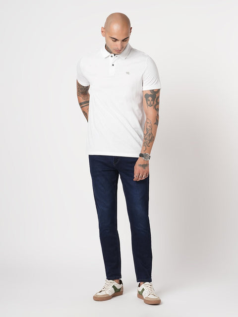 KNITTED DARK BLUE ANKLE FIT DENIM - Jeans - 250910767