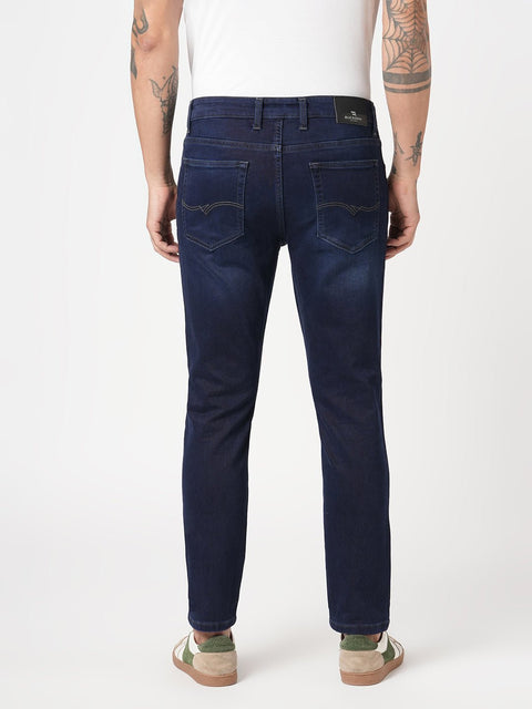 KNITTED DARK BLUE ANKLE FIT DENIM - Jeans - 250910767
