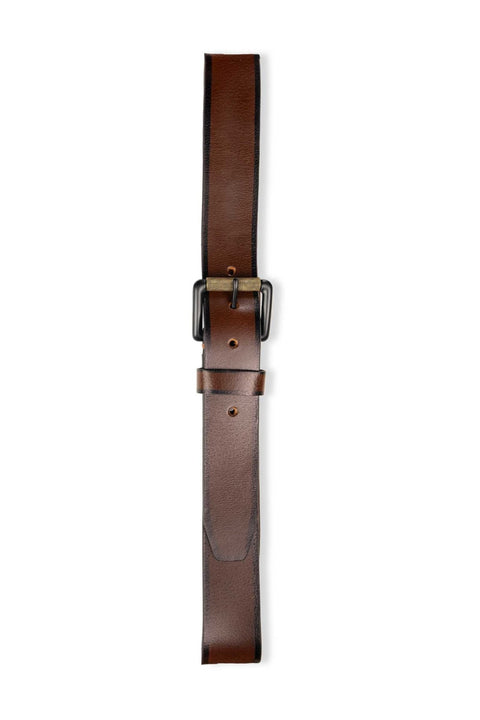 Leather Brown Textured Belt - belts - 240370682