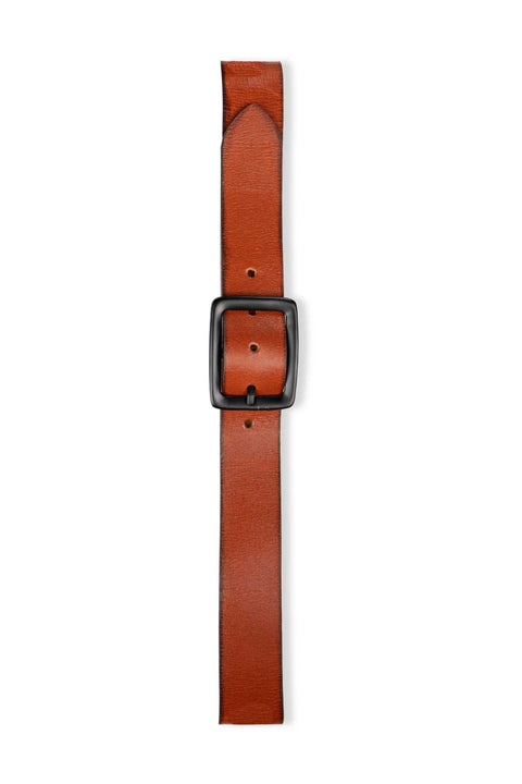 Leather Brown Textured Belt - belts - 240370685