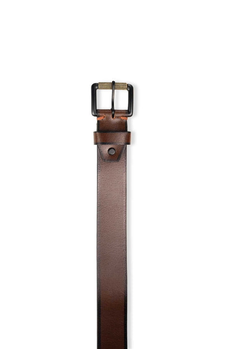 Leather Brown Textured Belt - belts - 240370682