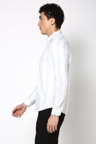 Light Aqua Striped Cotton Shirt - Shirt - 240828557