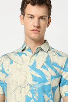 Light Blue Abstract Printed Shirt - Shirts - 250531363