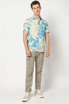 Light Blue Abstract Printed Shirt - Shirts - 250531363