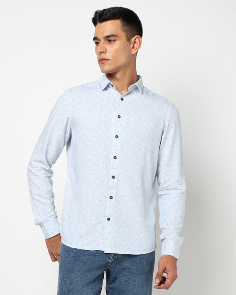 Light Blue All Over Printed Shirt - Shirts - 241129803