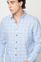 LIGHT BLUE CHECKERED OXFORD SHIRT-Shirt - 251033345