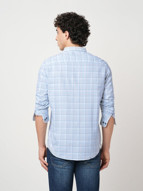 LIGHT BLUE CHECKERED OXFORD SHIRT-Shirt - 251033345