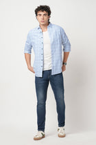 LIGHT BLUE CHECKERED OXFORD SHIRT-Shirt - 251033345