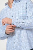 LIGHT BLUE CHECKERED OXFORD SHIRT-Shirt - 251033345