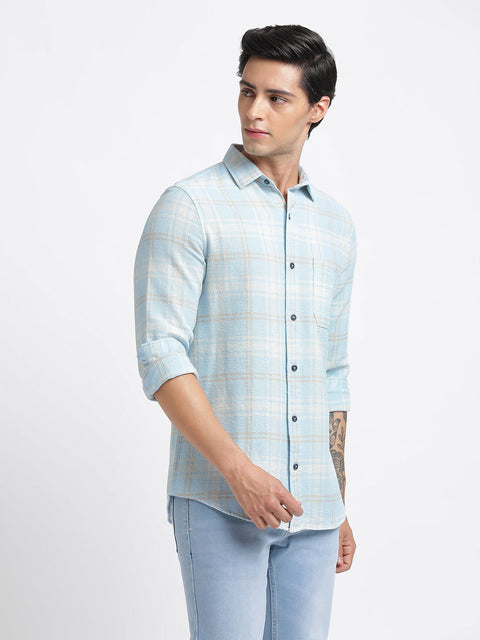 Light Blue Checks Casual Shirt - Shirt - 240427507