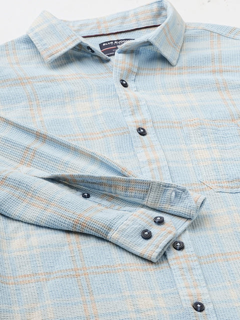 Light Blue Checks Casual Shirt - Shirt - 240427507