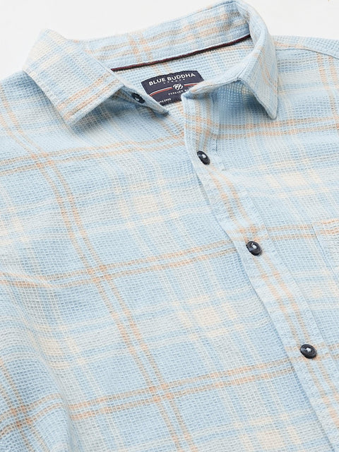 Light Blue Checks Casual Shirt - Shirt - 240427507