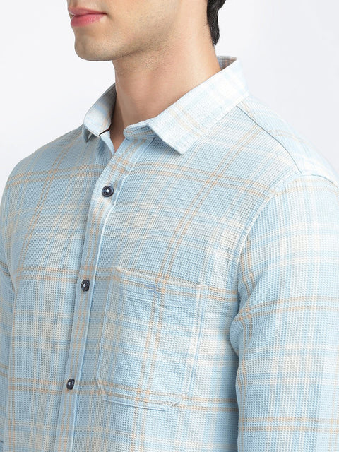 Light Blue Checks Casual Shirt - Shirt - 240427507