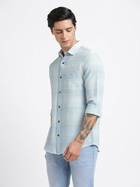 Light Blue Checks Casual Shirt - Shirt - 240427507