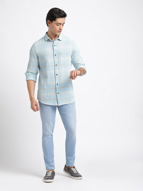 Light Blue Checks Casual Shirt - Shirt - 240427507