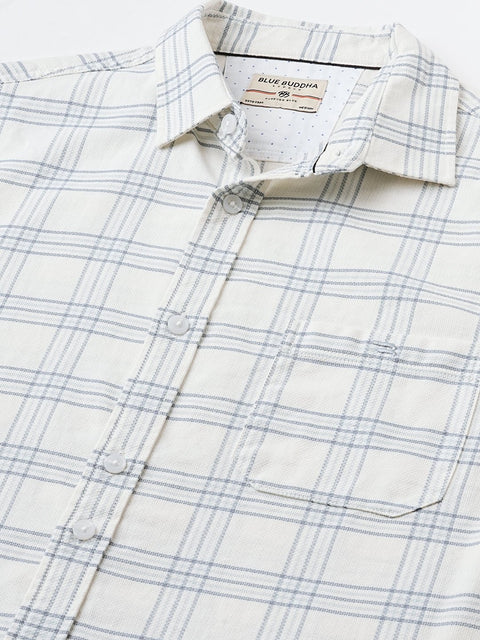 Light Blue Checks Cotton Shirt - Shirt - 240527815