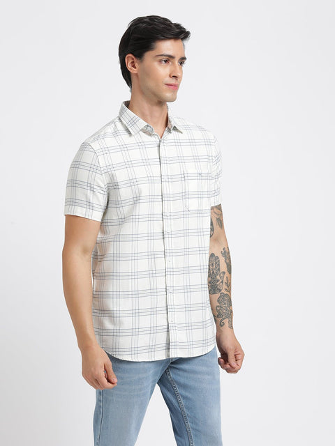 Light Blue Checks Cotton Shirt - Shirt - 240527815