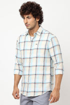 Light Blue Checks Cotton Shirt - Shirt - 230324334