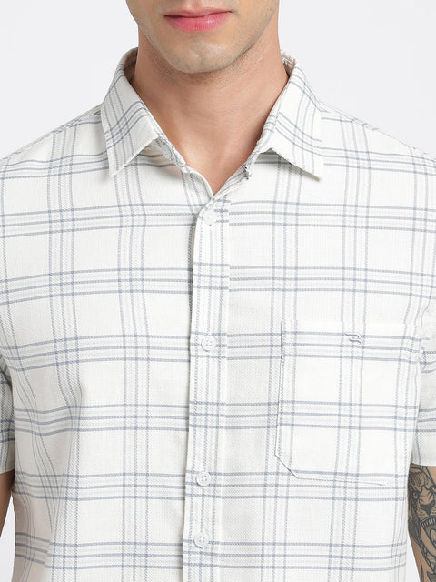 Light Blue Checks Cotton Shirt - Shirt - 240527815