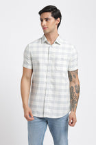 Light Blue Checks Cotton Shirt - Shirt - 240527815