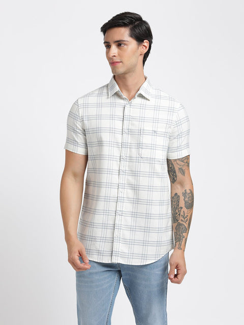 Light Blue Checks Cotton Shirt - Shirt - 240527815