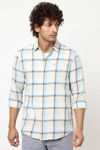 Light Blue Checks Cotton Shirt - Shirt - 230324334