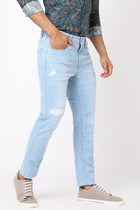 Light Blue Distressed Jeans - Jeans - 230510411