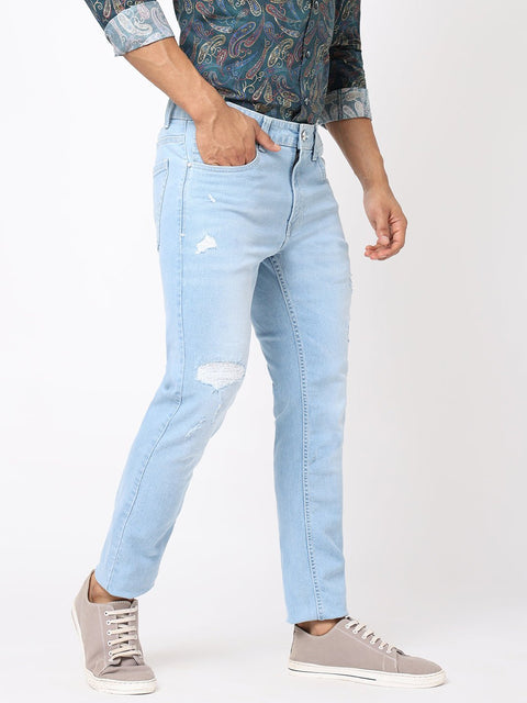 Light Blue Distressed Jeans - Jeans - 230510411